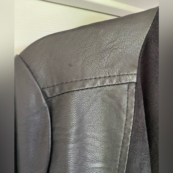 NWT JustFab Black Faux Leather & Suede Jacket - Picture 6 of 14